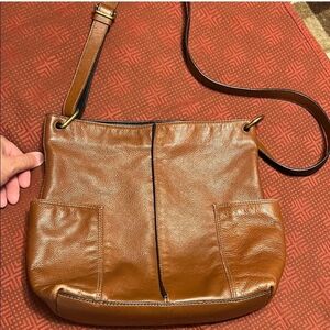 Fossil Tan Leather Shoulder Bag